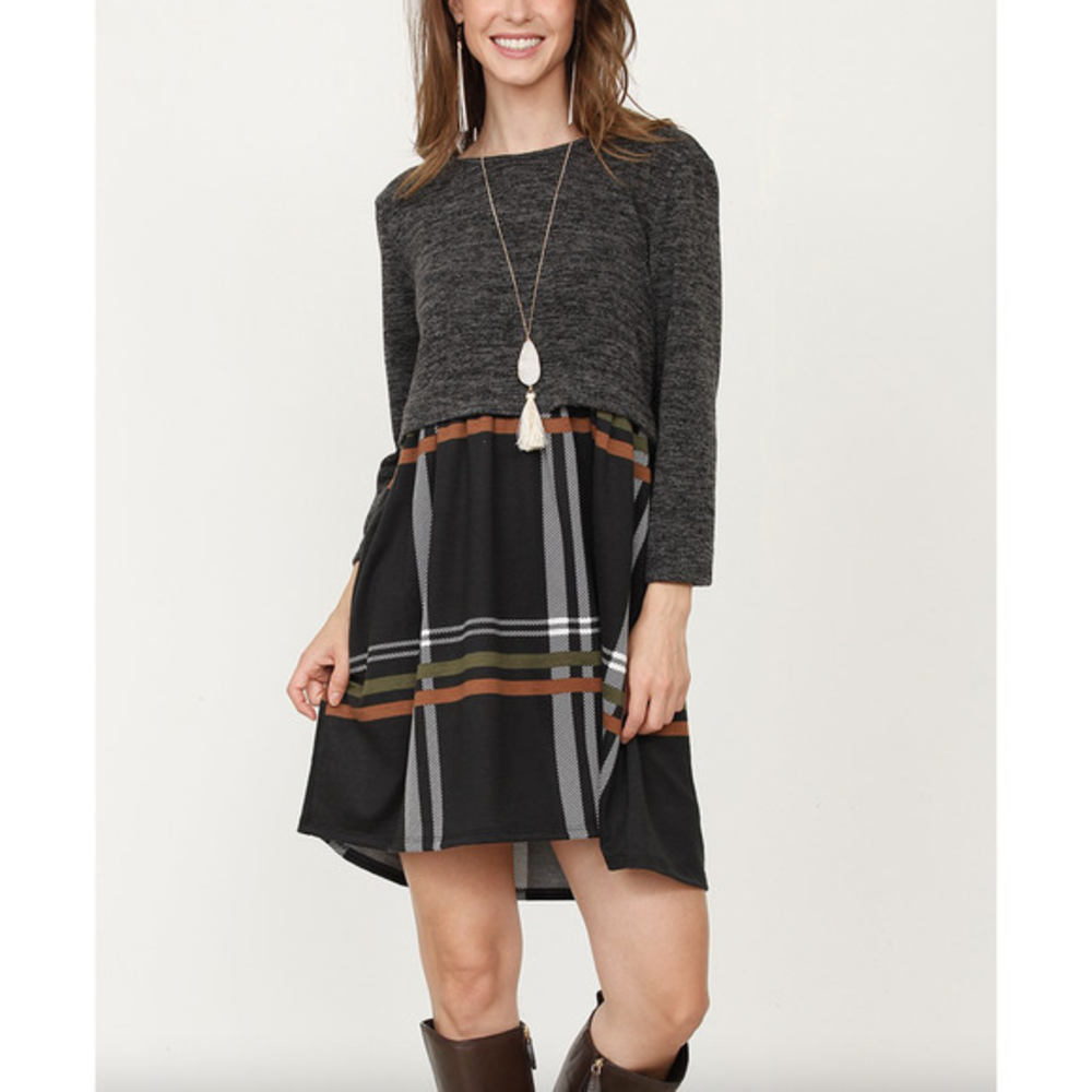 NWT NEW egs by éloges Plaid‎ Popover Dress 3XL